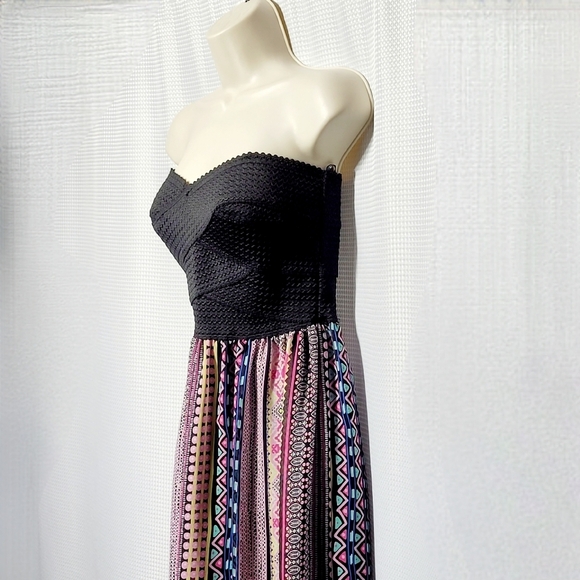 B. Darlin Fairycore Black Bandage Strapless Pink Flowy Maxi Dress (5/6) - Picture 5 of 13